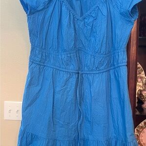 Blue Short-Sleeve Dress